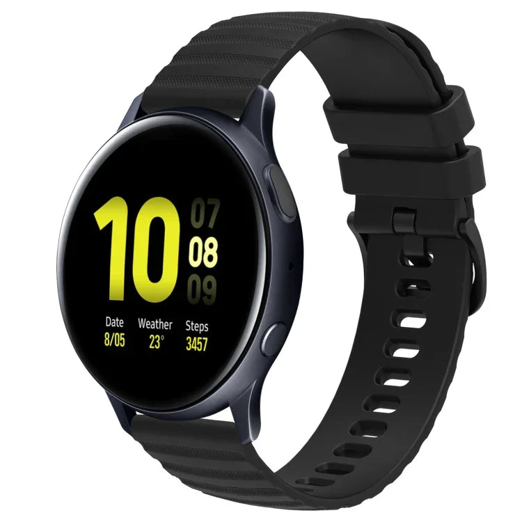سوار ساعة سيليكون بلون صلب بنمط نقاط متموجة بعرض 20مم، لساعات Samsung Galaxy Watch 4 Classic بمقاس 42مم، و Samsung Galaxy Watch 4 Classic بمقاس 46مم، و Samsung Galaxy Watch Active 2 بمقاس 40مم، و Samsung Galaxy Watch Active 2 بمقاس 44مم