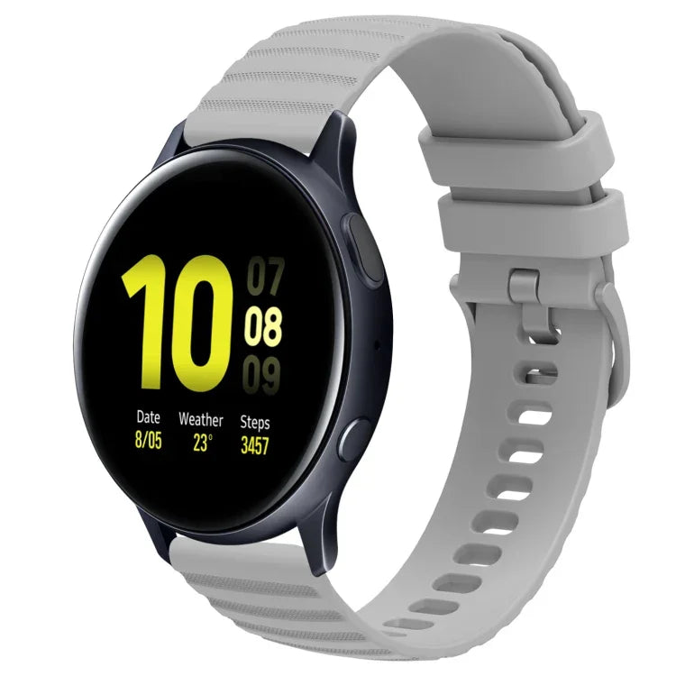 سوار ساعة سيليكون بلون صلب بنمط نقاط متموجة بعرض 20مم، لساعات Samsung Galaxy Watch 4 Classic بمقاس 42مم، و Samsung Galaxy Watch 4 Classic بمقاس 46مم، و Samsung Galaxy Watch Active 2 بمقاس 40مم، و Samsung Galaxy Watch Active 2 بمقاس 44مم