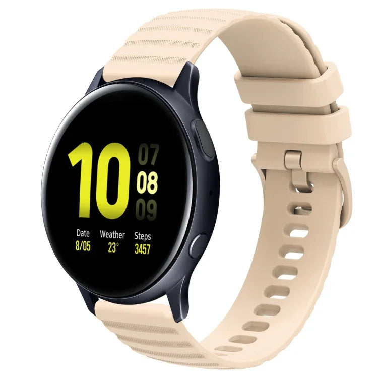 سوار ساعة سيليكون بلون صلب بنمط نقاط متموجة بعرض 20مم، لساعات Samsung Galaxy Watch 4 Classic بمقاس 42مم، و Samsung Galaxy Watch 4 Classic بمقاس 46مم، و Samsung Galaxy Watch Active 2 بمقاس 40مم، و Samsung Galaxy Watch Active 2 بمقاس 44مم