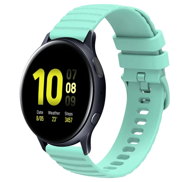 سوار ساعة سيليكون بلون صلب بنمط نقاط متموجة بعرض 20مم، لساعات Samsung Galaxy Watch 4 Classic بمقاس 42مم، و Samsung Galaxy Watch 4 Classic بمقاس 46مم، و Samsung Galaxy Watch Active 2 بمقاس 40مم، و Samsung Galaxy Watch Active 2 بمقاس 44مم