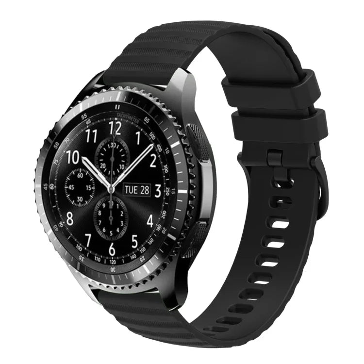 22mm Wavy Dot Pattern Solid Color Silicone Watch Band, For Samsung Galaxy Watch3 45mm, For Samsung Galaxy Watch 46mm, For Samsung Gear S3 Classic, For Samsung Gear S3 Frontier