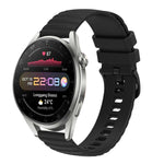 22mm Wavy Dot Pattern Solid Color Silicone Watch Band, For Huawei Watch 3 Pro New
