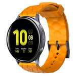 سوار ساعة سيليكون بلون صلب بنمط كرة القدم مقاس 20مم، لساعات Samsung Galaxy Watch Active 2 مقاس 44مم، لساعات Samsung Galaxy Watch مقاس 42مم