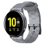 سوار ساعة سيليكون بلون صلب بنمط كرة القدم مقاس 20مم، لساعات Samsung Galaxy Watch Active 2 مقاس 44مم، لساعات Samsung Galaxy Watch مقاس 42مم