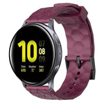 سوار ساعة سيليكون بلون صلب بنمط كرة القدم مقاس 20مم، لساعات Samsung Galaxy Watch Active 2 مقاس 44مم، لساعات Samsung Galaxy Watch مقاس 42مم