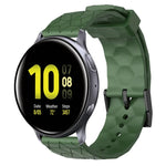 سوار ساعة سيليكون بلون صلب بنمط كرة القدم مقاس 20مم، لساعات Samsung Galaxy Watch Active 2 مقاس 44مم، لساعات Samsung Galaxy Watch مقاس 42مم