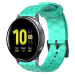 سوار ساعة سيليكون بلون صلب بنمط كرة القدم مقاس 20مم، لساعات Samsung Galaxy Watch Active 2 مقاس 44مم، لساعات Samsung Galaxy Watch مقاس 42مم