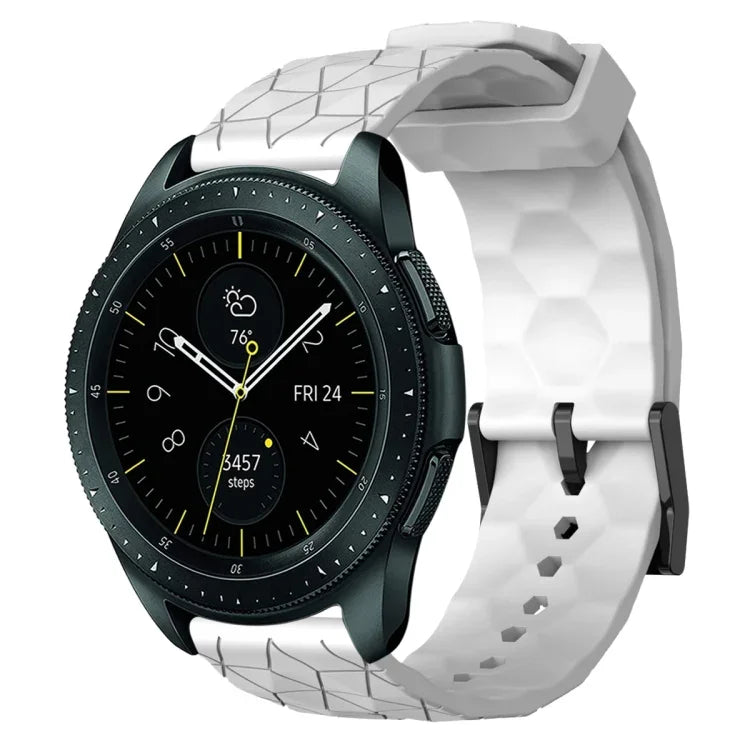 سوار ساعة سيليكون بلون صلب بنمط كرة القدم مقاس 20مم، لساعات Samsung Galaxy Watch Active 2 مقاس 44مم، لساعات Samsung Galaxy Watch مقاس 42مم