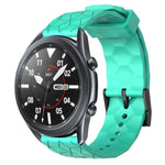 سوار ساعة سيليكون بلون صلب بنمط كرة القدم مقاس 22مم، لساعات Samsung Galaxy Watch3 مقاس 45مم، لساعات Samsung Galaxy Watch مقاس 46مم، لساعات Samsung Gear S3 Classic، لساعات Samsung Gear S3 Frontier