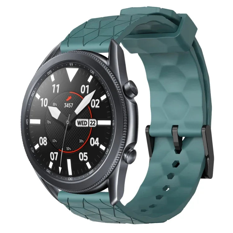 سوار ساعة سيليكون بلون صلب بنمط كرة القدم مقاس 22مم، لساعات Samsung Galaxy Watch3 مقاس 45مم، لساعات Samsung Galaxy Watch مقاس 46مم، لساعات Samsung Gear S3 Classic، لساعات Samsung Gear S3 Frontier