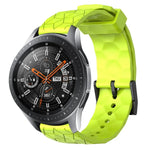 سوار ساعة سيليكون بلون صلب بنمط كرة القدم مقاس 22مم، لساعات Samsung Galaxy Watch3 مقاس 45مم، لساعات Samsung Galaxy Watch مقاس 46مم، لساعات Samsung Gear S3 Classic، لساعات Samsung Gear S3 Frontier