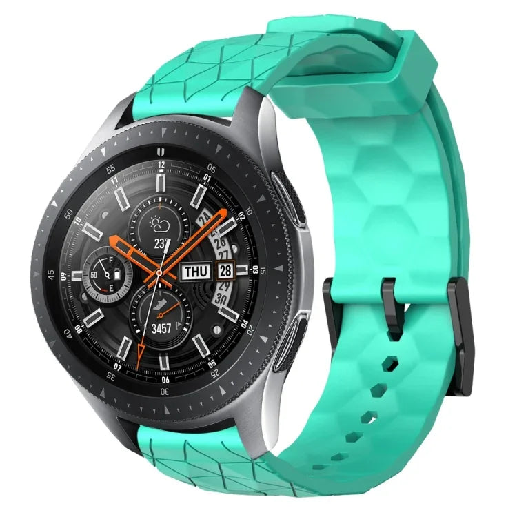 سوار ساعة سيليكون بلون صلب بنمط كرة القدم مقاس 22مم، لساعات Samsung Galaxy Watch3 مقاس 45مم، لساعات Samsung Galaxy Watch مقاس 46مم، لساعات Samsung Gear S3 Classic، لساعات Samsung Gear S3 Frontier