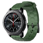 سوار ساعة سيليكون بلون صلب بنمط كرة القدم مقاس 22مم، لساعات Samsung Galaxy Watch3 مقاس 45مم، لساعات Samsung Galaxy Watch مقاس 46مم، لساعات Samsung Gear S3 Classic، لساعات Samsung Gear S3 Frontier