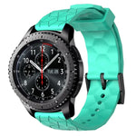 سوار ساعة سيليكون بلون صلب بنمط كرة القدم مقاس 22مم، لساعات Samsung Galaxy Watch3 مقاس 45مم، لساعات Samsung Galaxy Watch مقاس 46مم، لساعات Samsung Gear S3 Classic، لساعات Samsung Gear S3 Frontier