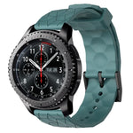 سوار ساعة سيليكون بلون صلب بنمط كرة القدم مقاس 22مم، لساعات Samsung Galaxy Watch3 مقاس 45مم، لساعات Samsung Galaxy Watch مقاس 46مم، لساعات Samsung Gear S3 Classic، لساعات Samsung Gear S3 Frontier