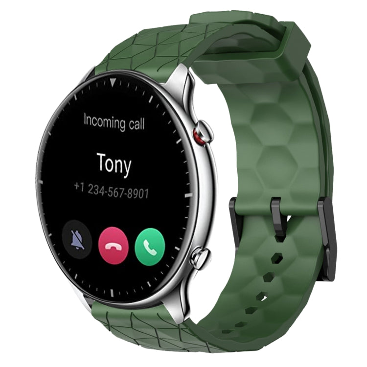 22mm Football Pattern Solid Color Silicone Watch Band, For Amazfit GTR 2, For Amazfit 3