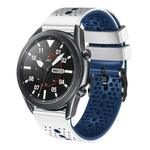 سوار ساعة سيليكون مثقوب بلونين بعرض 22مم، لساعات Samsung Galaxy Watch3 بمقاس 45مم، و Samsung Galaxy Watch بمقاس 46مم، و Samsung Gear S3 Classic، و Samsung Gear S3 Frontier