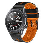 سوار ساعة سيليكون مثقوب بلونين بعرض 22مم، لساعات Samsung Galaxy Watch3 بمقاس 45مم، و Samsung Galaxy Watch بمقاس 46مم، و Samsung Gear S3 Classic، و Samsung Gear S3 Frontier