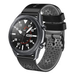 سوار ساعة سيليكون مثقوب بلونين بعرض 22مم، لساعات Samsung Galaxy Watch3 بمقاس 45مم، و Samsung Galaxy Watch بمقاس 46مم، و Samsung Gear S3 Classic، و Samsung Gear S3 Frontier
