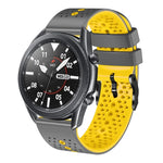 سوار ساعة سيليكون مثقوب بلونين بعرض 22مم، لساعات Samsung Galaxy Watch3 بمقاس 45مم، و Samsung Galaxy Watch بمقاس 46مم، و Samsung Gear S3 Classic، و Samsung Gear S3 Frontier