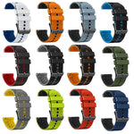 سوار ساعة سيليكون مثقوب بلونين بعرض 22مم، لساعات Samsung Galaxy Watch3 بمقاس 45مم، و Samsung Galaxy Watch بمقاس 46مم، و Samsung Gear S3 Classic، و Samsung Gear S3 Frontier