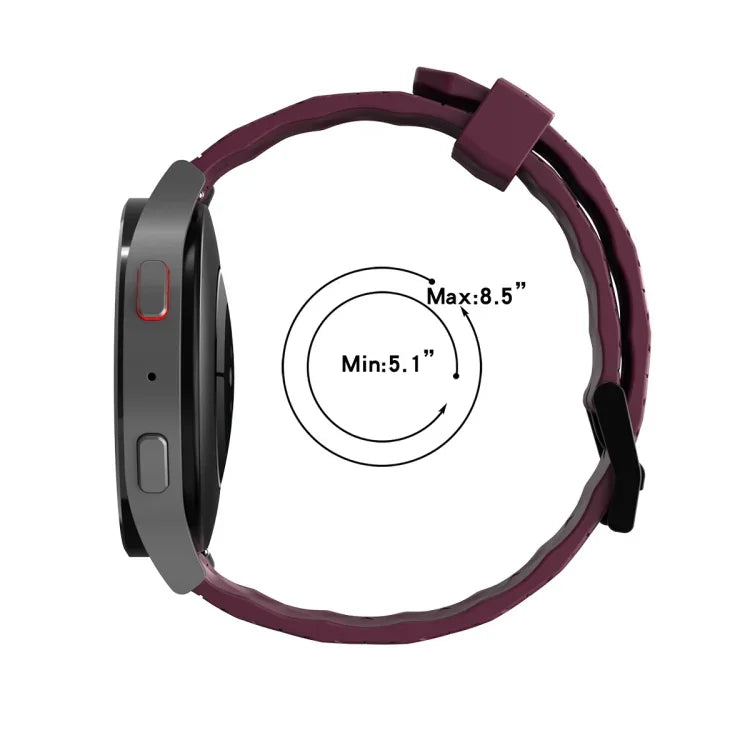 سوار ساعة سيليكون مثقوب بلونين بعرض 22مم، لساعات Samsung Galaxy Watch3 بمقاس 45مم، و Samsung Galaxy Watch بمقاس 46مم، و Samsung Gear S3 Classic، و Samsung Gear S3 Frontier