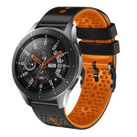 سوار ساعة سيليكون مثقوب بلونين بعرض 22مم، لساعات Samsung Galaxy Watch3 بمقاس 45مم، و Samsung Galaxy Watch بمقاس 46مم، و Samsung Gear S3 Classic، و Samsung Gear S3 Frontier