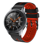 سوار ساعة سيليكون مثقوب بلونين بعرض 22مم، لساعات Samsung Galaxy Watch3 بمقاس 45مم، و Samsung Galaxy Watch بمقاس 46مم، و Samsung Gear S3 Classic، و Samsung Gear S3 Frontier
