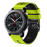 سوار ساعة سيليكون مثقوب بلونين بعرض 22مم، لساعات Samsung Galaxy Watch3 بمقاس 45مم، و Samsung Galaxy Watch بمقاس 46مم، و Samsung Gear S3 Classic، و Samsung Gear S3 Frontier