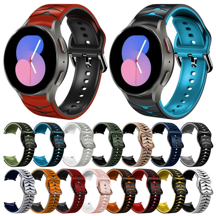 سوار ساعة من السيليكون بنقشة منحنية، لساعات Samsung Galaxy Watch 5 مقاس 44 مم، 40 مم، Samsung Galaxy Watch 5 Pro مقاس 45 مم