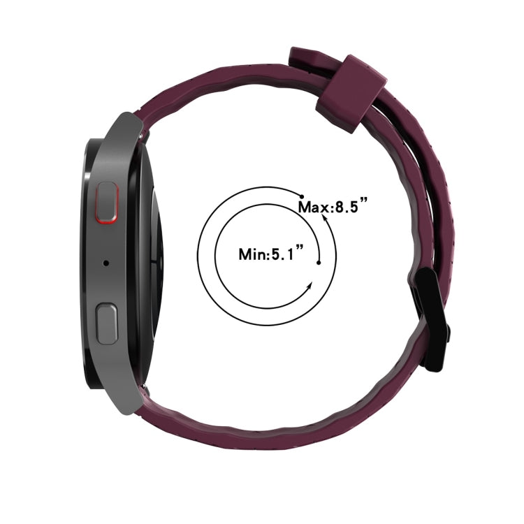 سوار ساعة من السيليكون بنقشة منحنية، لساعات Samsung Galaxy Watch 5 مقاس 44 مم، 40 مم، Samsung Galaxy Watch 5 Pro مقاس 45 مم