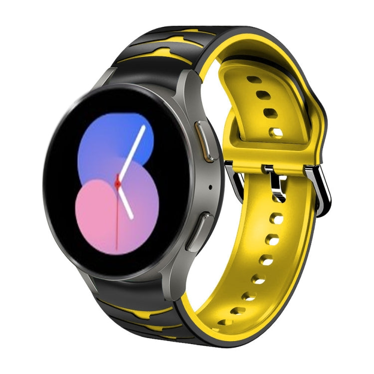 سوار ساعة من السيليكون بنقشة منحنية، لساعات Samsung Galaxy Watch 5 مقاس 44 مم، 40 مم، Samsung Galaxy Watch 5 Pro مقاس 45 مم