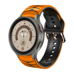 سوار ساعة من السيليكون بنقشة منحنية، لساعات Samsung Galaxy Watch 5 مقاس 44 مم، 40 مم، Samsung Galaxy Watch 5 Pro مقاس 45 مم