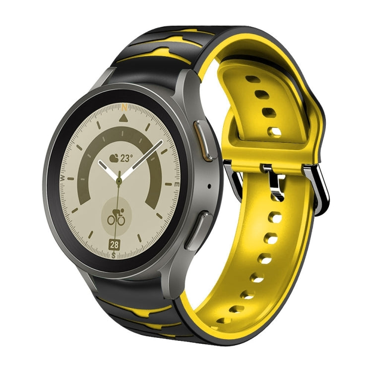 سوار ساعة من السيليكون بنقشة منحنية، لساعات Samsung Galaxy Watch 5 مقاس 44 مم، 40 مم، Samsung Galaxy Watch 5 Pro مقاس 45 مم