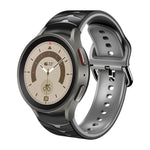سوار ساعة من السيليكون بنقشة منحنية، لساعات Samsung Galaxy Watch 5 مقاس 44 مم، 40 مم، Samsung Galaxy Watch 5 Pro مقاس 45 مم