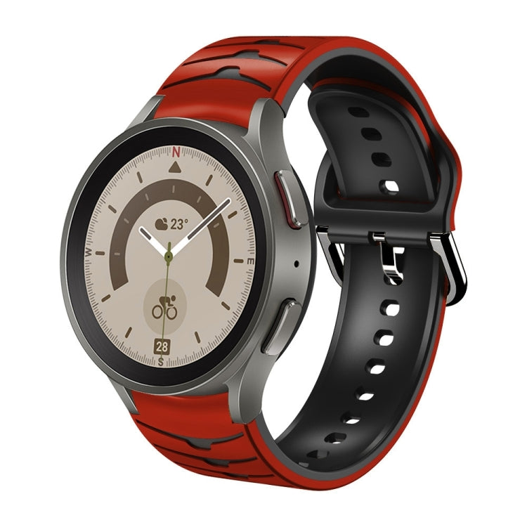 سوار ساعة من السيليكون بنقشة منحنية، لساعات Samsung Galaxy Watch 5 مقاس 44 مم، 40 مم، Samsung Galaxy Watch 5 Pro مقاس 45 مم
