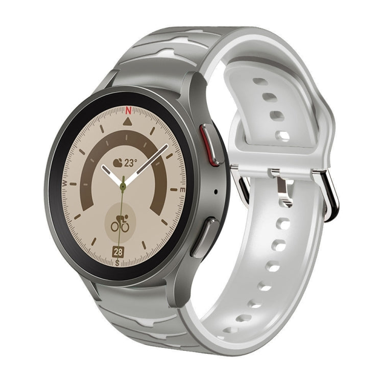 سوار ساعة من السيليكون بنقشة منحنية، لساعات Samsung Galaxy Watch 5 مقاس 44 مم، 40 مم، Samsung Galaxy Watch 5 Pro مقاس 45 مم