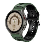 سوار ساعة من السيليكون بنقشة منحنية، لساعات Samsung Galaxy Watch 5 مقاس 44 مم، 40 مم، Samsung Galaxy Watch 5 Pro مقاس 45 مم