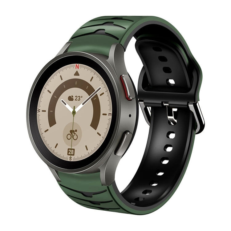 سوار ساعة من السيليكون بنقشة منحنية، لساعات Samsung Galaxy Watch 5 مقاس 44 مم، 40 مم، Samsung Galaxy Watch 5 Pro مقاس 45 مم
