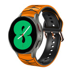 سوار ساعة من السيليكون بنقشة منحنية، لساعات Samsung Galaxy Watch 4 مقاس 44 مم، 40 مم، Samsung Galaxy Watch 4 Classic مقاس 42 مم
