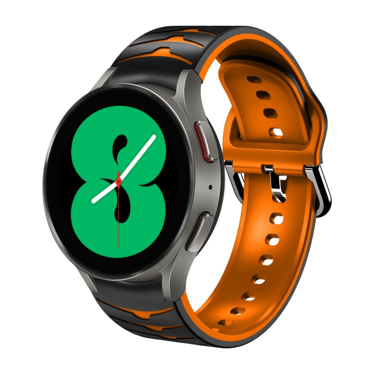 سوار ساعة من السيليكون بنقشة منحنية، لساعات Samsung Galaxy Watch 4 مقاس 44 مم، 40 مم، Samsung Galaxy Watch 4 Classic مقاس 42 مم