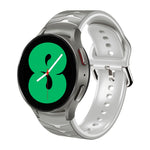 سوار ساعة من السيليكون بنقشة منحنية، لساعات Samsung Galaxy Watch 4 مقاس 44 مم، 40 مم، Samsung Galaxy Watch 4 Classic مقاس 42 مم