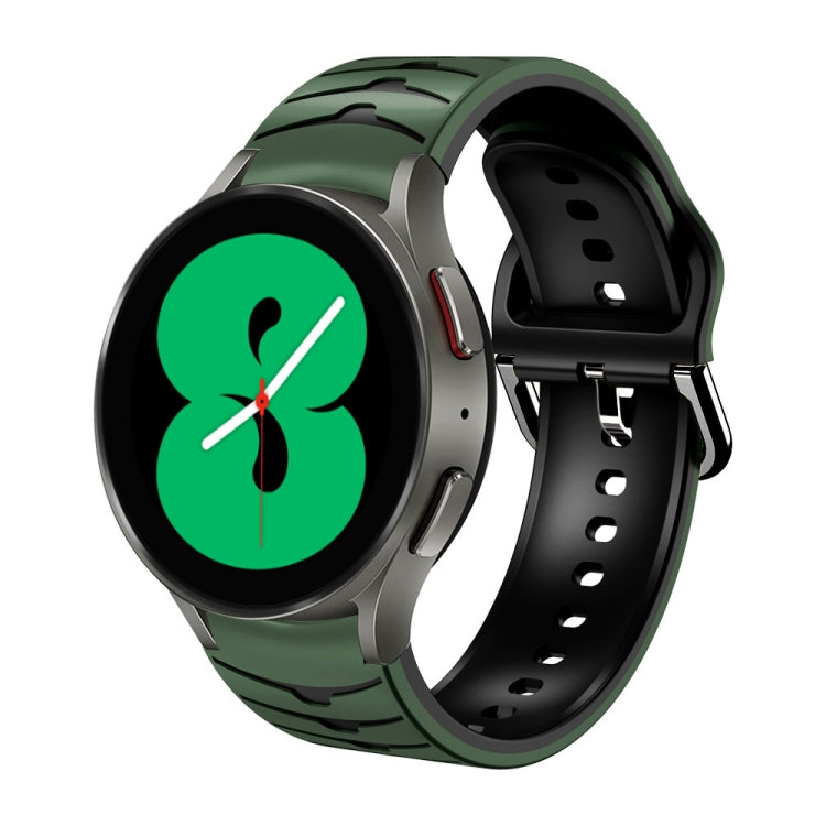 سوار ساعة من السيليكون بنقشة منحنية، لساعات Samsung Galaxy Watch 4 مقاس 44 مم، 40 مم، Samsung Galaxy Watch 4 Classic مقاس 42 مم