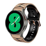 سوار ساعة من السيليكون بنقشة منحنية، لساعات Samsung Galaxy Watch 4 مقاس 44 مم، 40 مم، Samsung Galaxy Watch 4 Classic مقاس 42 مم