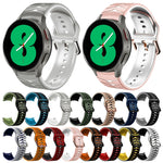 سوار ساعة من السيليكون بنقشة منحنية، لساعات Samsung Galaxy Watch 4 مقاس 44 مم، 40 مم، Samsung Galaxy Watch 4 Classic مقاس 42 مم