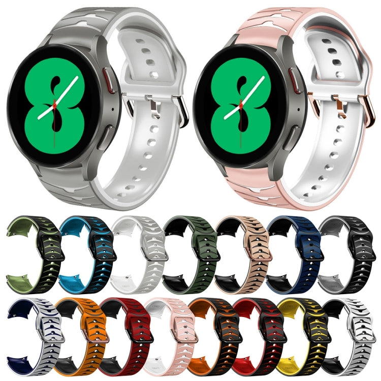 سوار ساعة من السيليكون بنقشة منحنية، لساعات Samsung Galaxy Watch 4 مقاس 44 مم، 40 مم، Samsung Galaxy Watch 4 Classic مقاس 42 مم