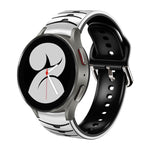 سوار ساعة من السيليكون بنقشة منحنية، لساعات Samsung Galaxy Watch 4 مقاس 44 مم، 40 مم، Samsung Galaxy Watch 4 Classic مقاس 42 مم