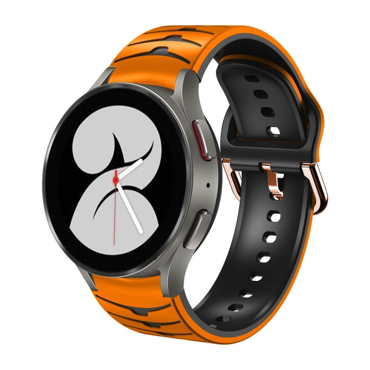 سوار ساعة من السيليكون بنقشة منحنية، لساعات Samsung Galaxy Watch 4 مقاس 44 مم، 40 مم، Samsung Galaxy Watch 4 Classic مقاس 42 مم