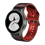 سوار ساعة من السيليكون بنقشة منحنية، لساعات Samsung Galaxy Watch 4 مقاس 44 مم، 40 مم، Samsung Galaxy Watch 4 Classic مقاس 42 مم