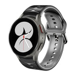 سوار ساعة من السيليكون بنقشة منحنية، لساعات Samsung Galaxy Watch 4 مقاس 44 مم، 40 مم، Samsung Galaxy Watch 4 Classic مقاس 42 مم